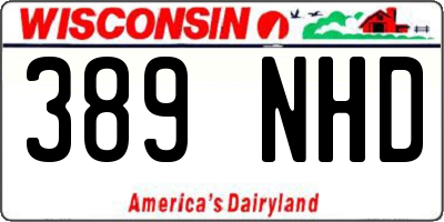 WI license plate 389NHD