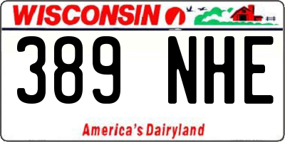WI license plate 389NHE