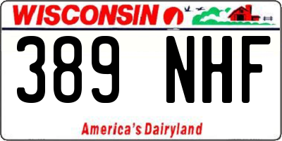 WI license plate 389NHF