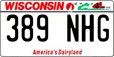 WI license plate 389NHG