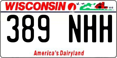 WI license plate 389NHH