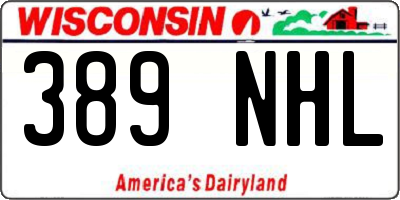 WI license plate 389NHL