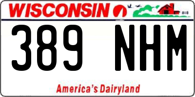 WI license plate 389NHM