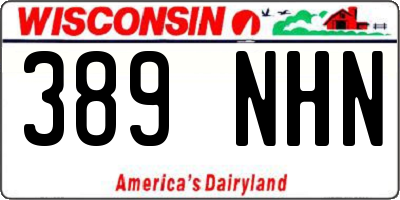 WI license plate 389NHN