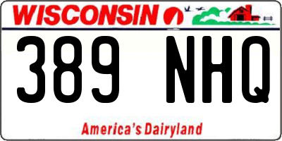 WI license plate 389NHQ