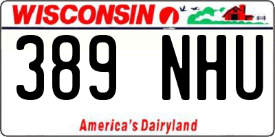 WI license plate 389NHU