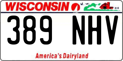 WI license plate 389NHV