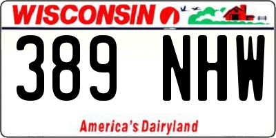 WI license plate 389NHW