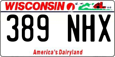 WI license plate 389NHX
