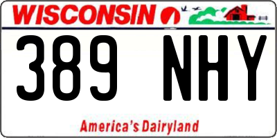 WI license plate 389NHY