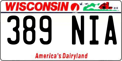 WI license plate 389NIA