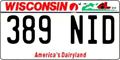 WI license plate 389NID