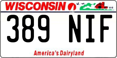 WI license plate 389NIF