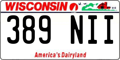 WI license plate 389NII