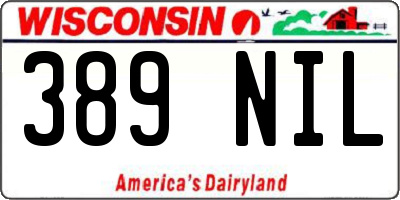 WI license plate 389NIL