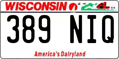 WI license plate 389NIQ