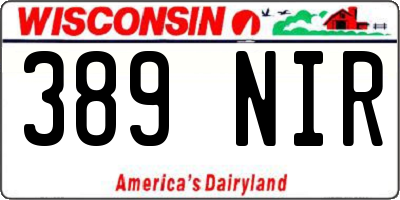 WI license plate 389NIR