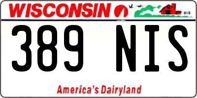 WI license plate 389NIS