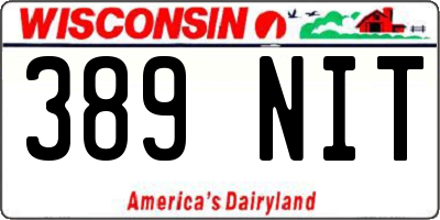WI license plate 389NIT