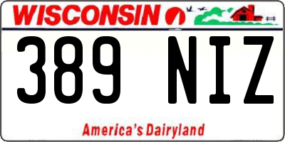 WI license plate 389NIZ