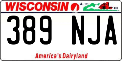 WI license plate 389NJA