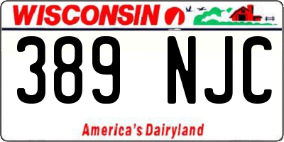 WI license plate 389NJC