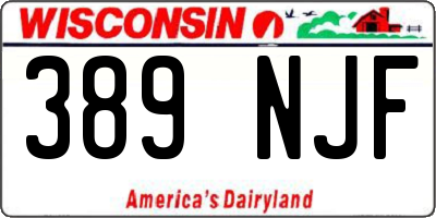 WI license plate 389NJF
