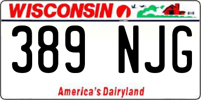WI license plate 389NJG
