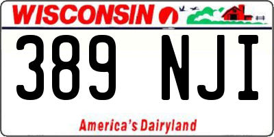 WI license plate 389NJI