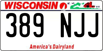WI license plate 389NJJ
