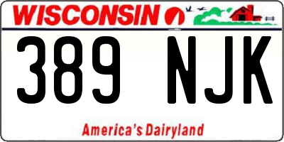 WI license plate 389NJK