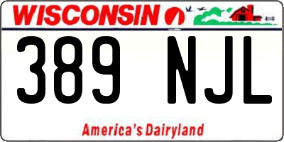 WI license plate 389NJL