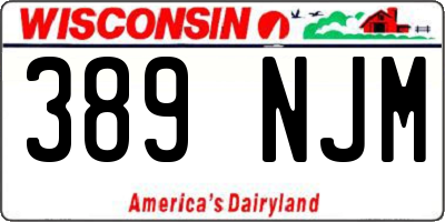 WI license plate 389NJM