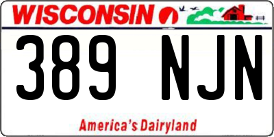 WI license plate 389NJN