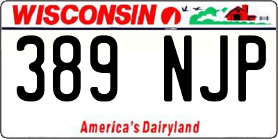 WI license plate 389NJP
