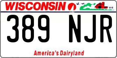 WI license plate 389NJR