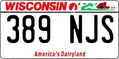 WI license plate 389NJS