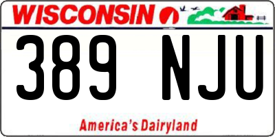 WI license plate 389NJU