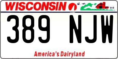 WI license plate 389NJW