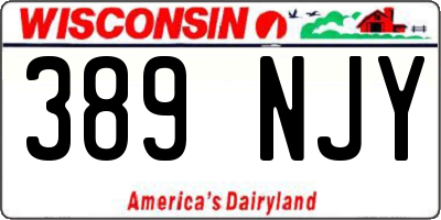 WI license plate 389NJY