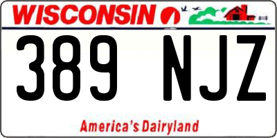 WI license plate 389NJZ