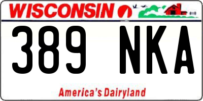 WI license plate 389NKA
