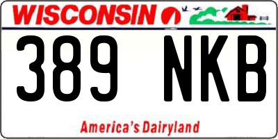 WI license plate 389NKB