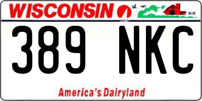WI license plate 389NKC