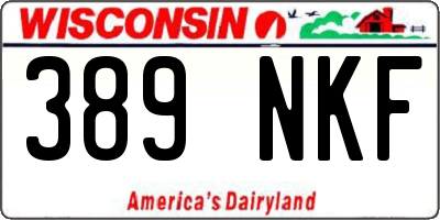 WI license plate 389NKF