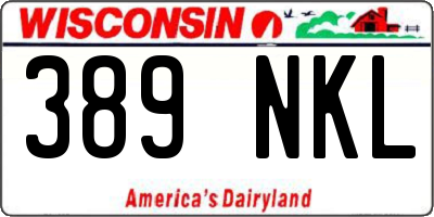 WI license plate 389NKL