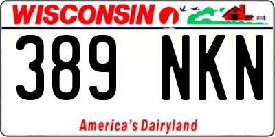 WI license plate 389NKN