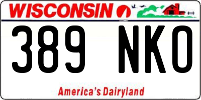 WI license plate 389NKO