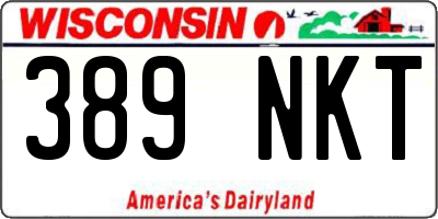 WI license plate 389NKT