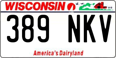 WI license plate 389NKV